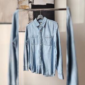Roots Light Blue Casual Button Down Shirt